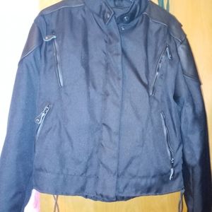 Womens leather canvas jacket